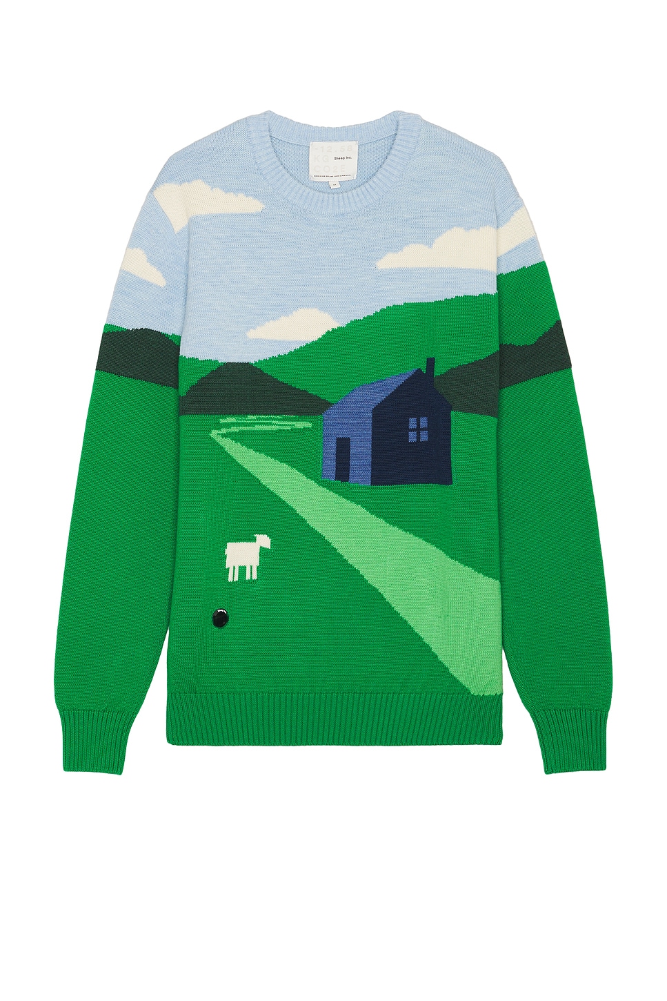 Image 1 of Sheep Inc. The Sheepscape Crewneck Sweater in Bottle Green