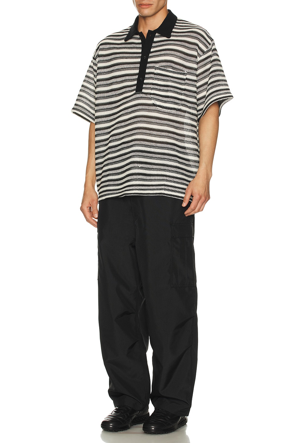 Image 1 of Song for the Mute Gym Polo in Black & Ivory
