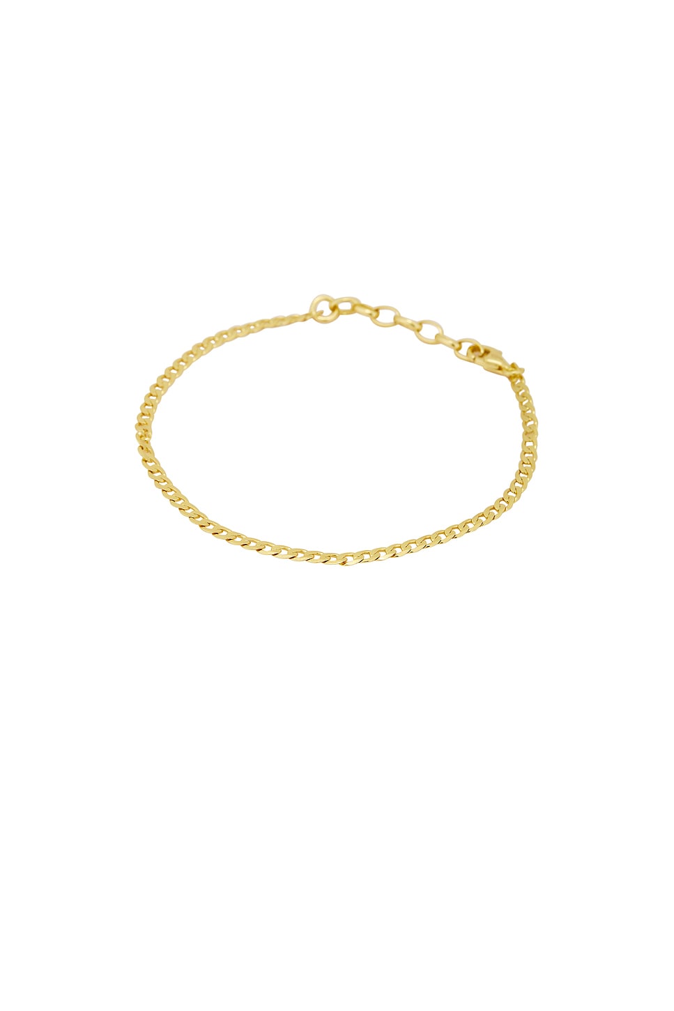 Flat Cuban Chain Bracelet in Metallic Gold