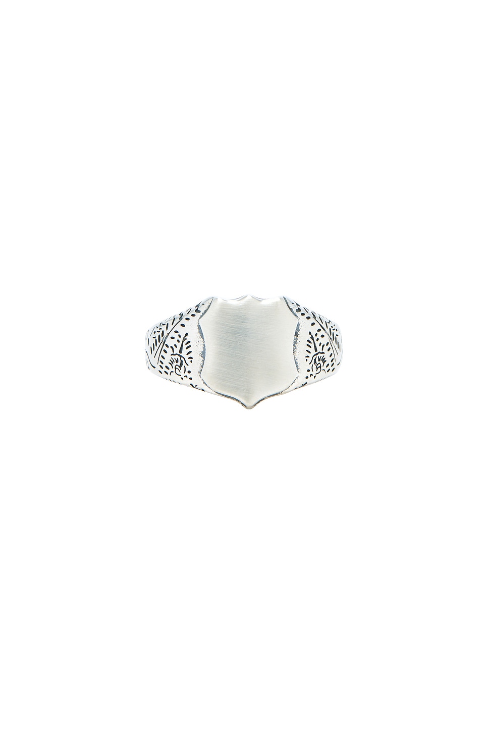 Shield Ring in Metallic Silver