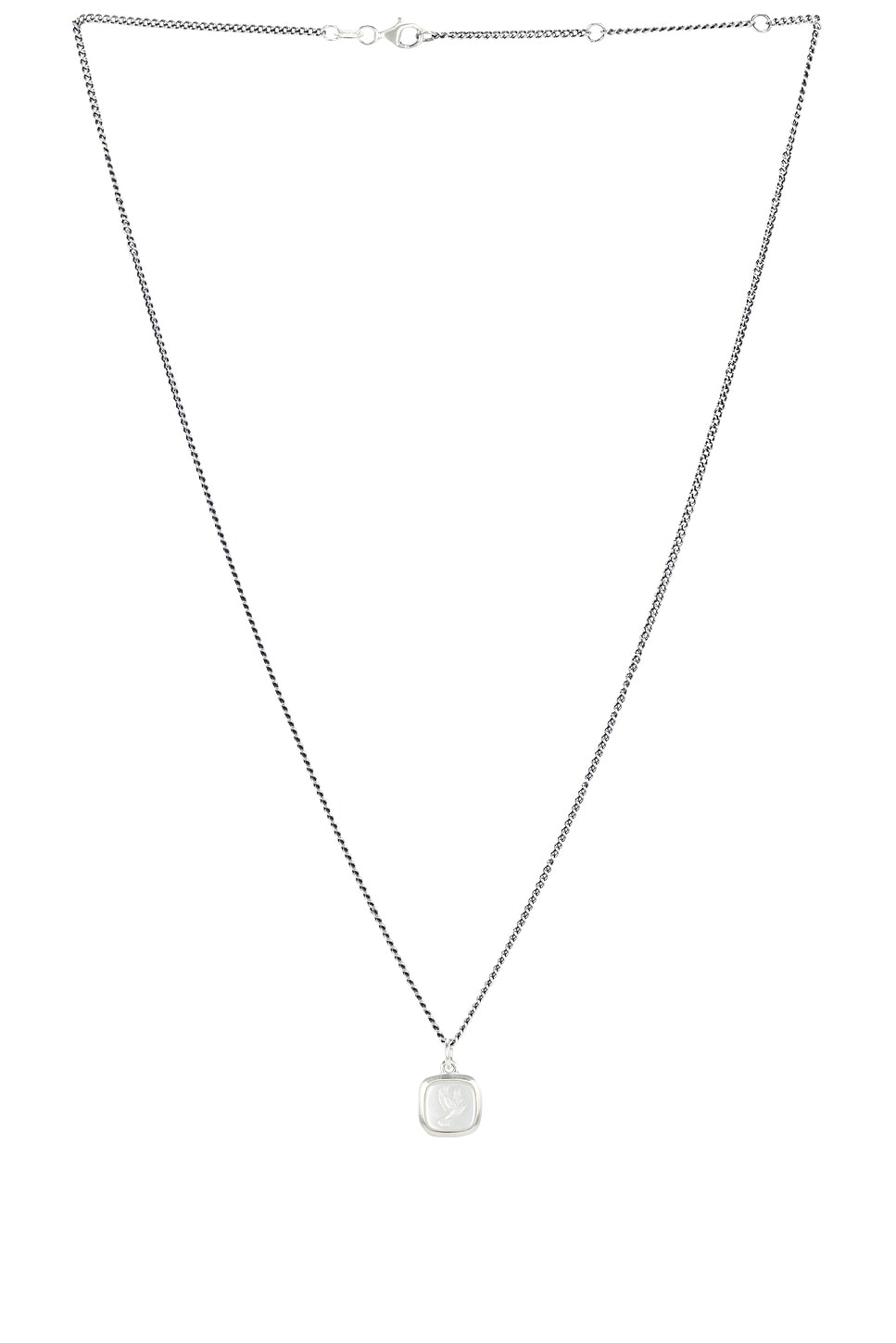 Dove Cameo Necklace in Metallic Silver