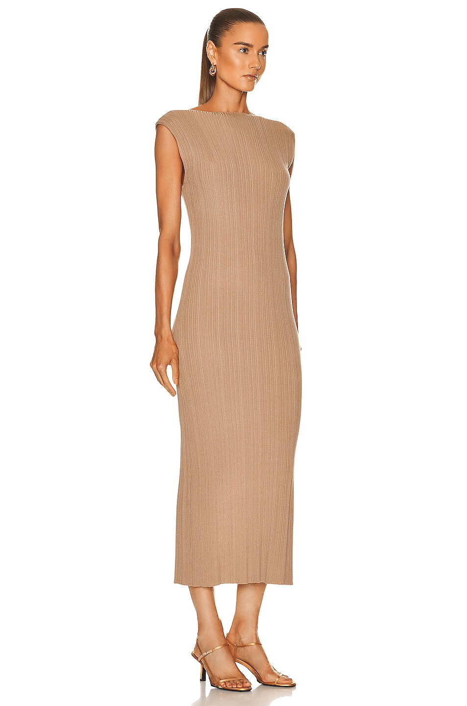 St Agni Vas Pleat Knit Dress in Oak FWRD