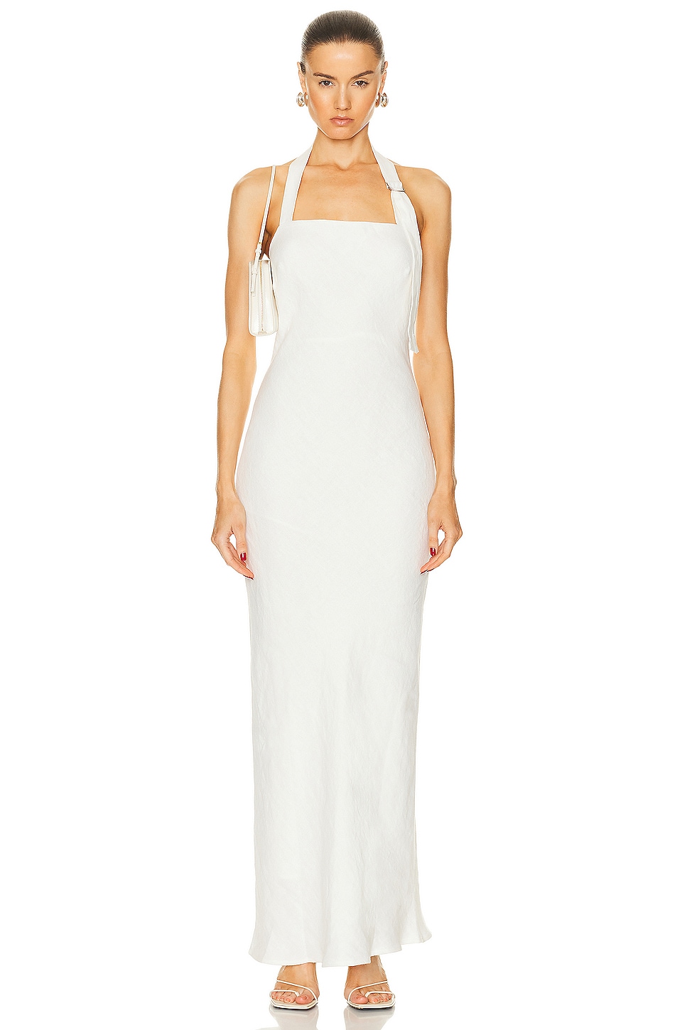 Image 1 of St. Agni Linen Bias Maxi Dress in Ivory