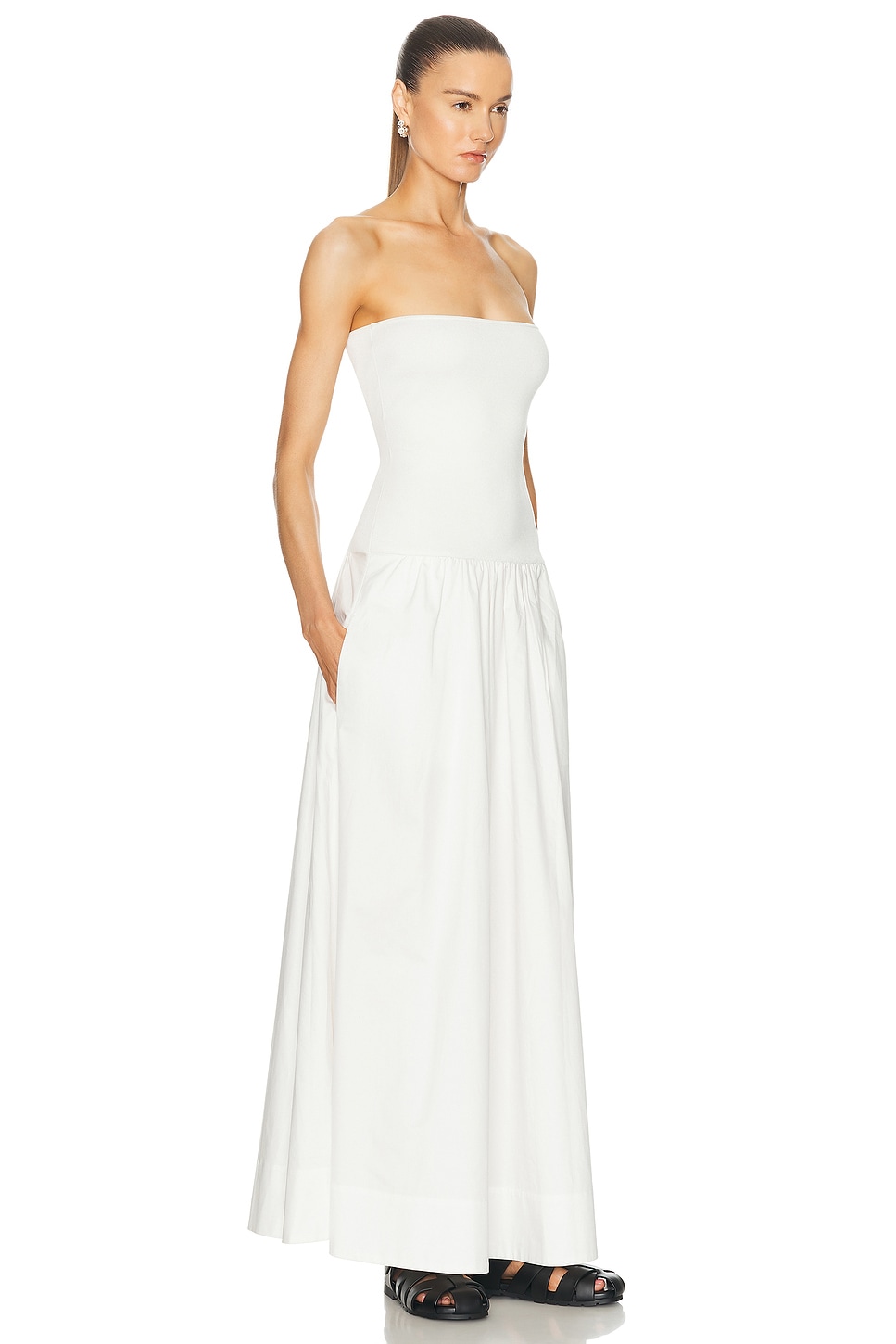 Shop St Agni Strapless Dress In White