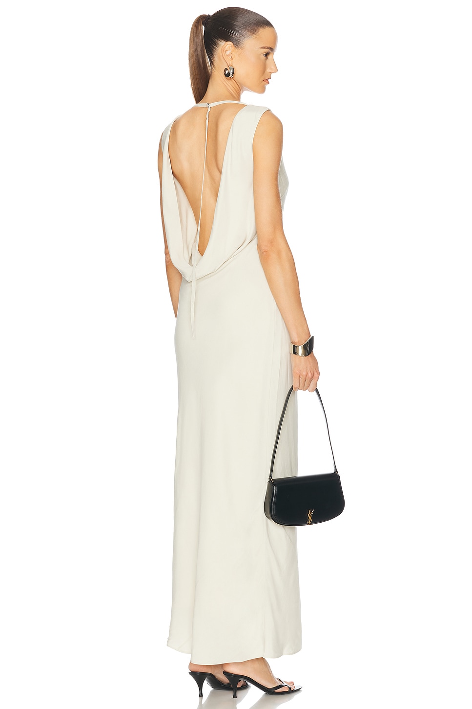 Draped Cowl Dress in Ivory