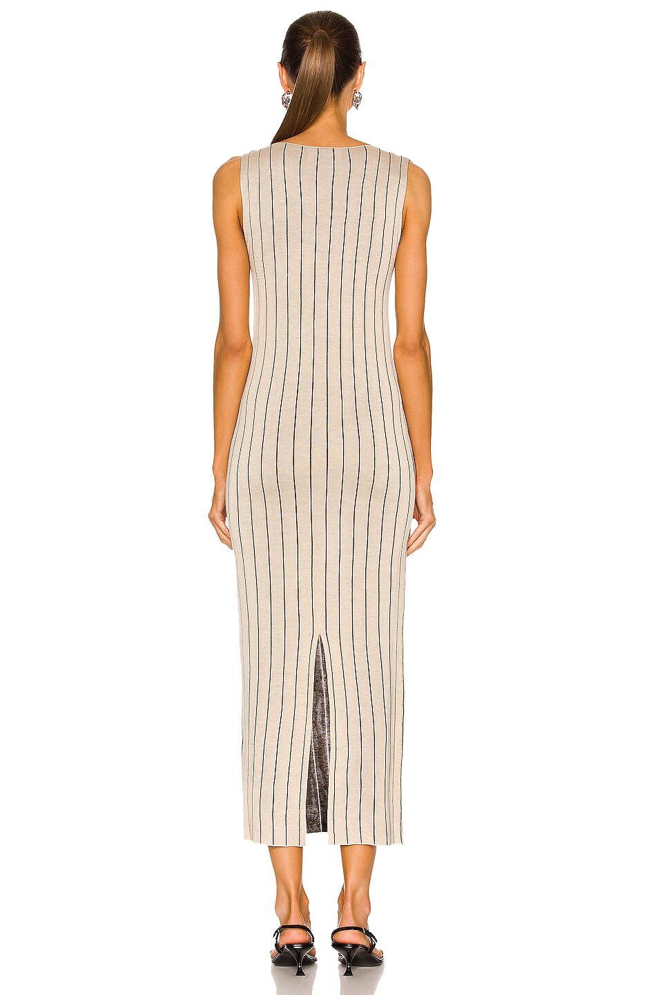 St Agni Jacquard Stripe Knit Dress in Ecru FWRD