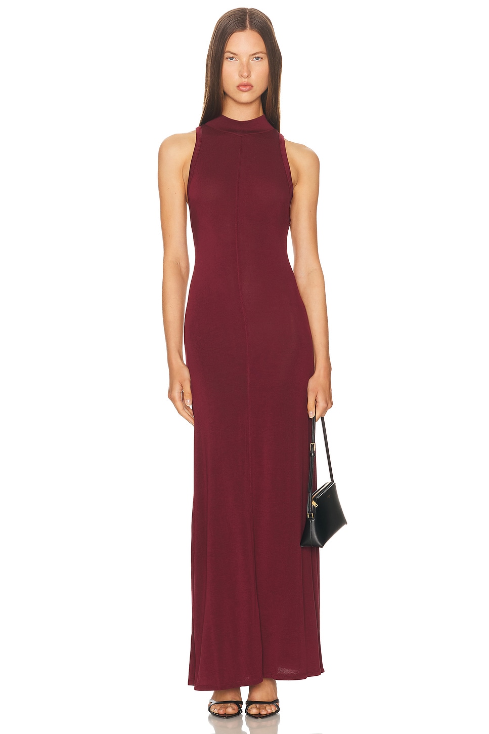 Image 1 of St. Agni Racer Back Jersey Maxi Dress in Currant