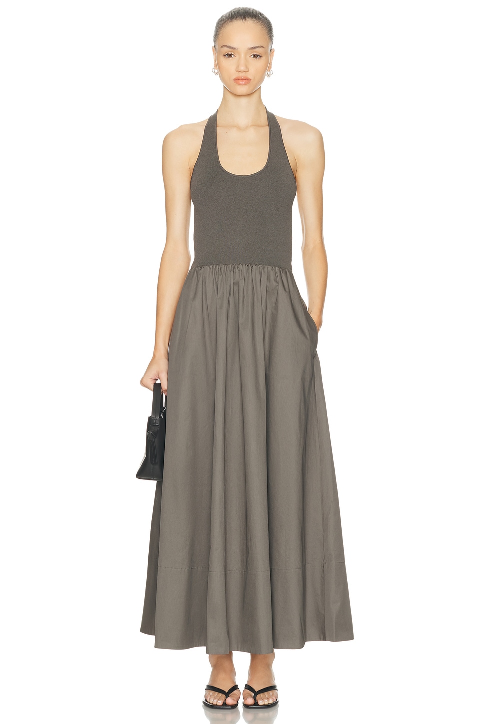 St. Agni Halter Gathered Dress