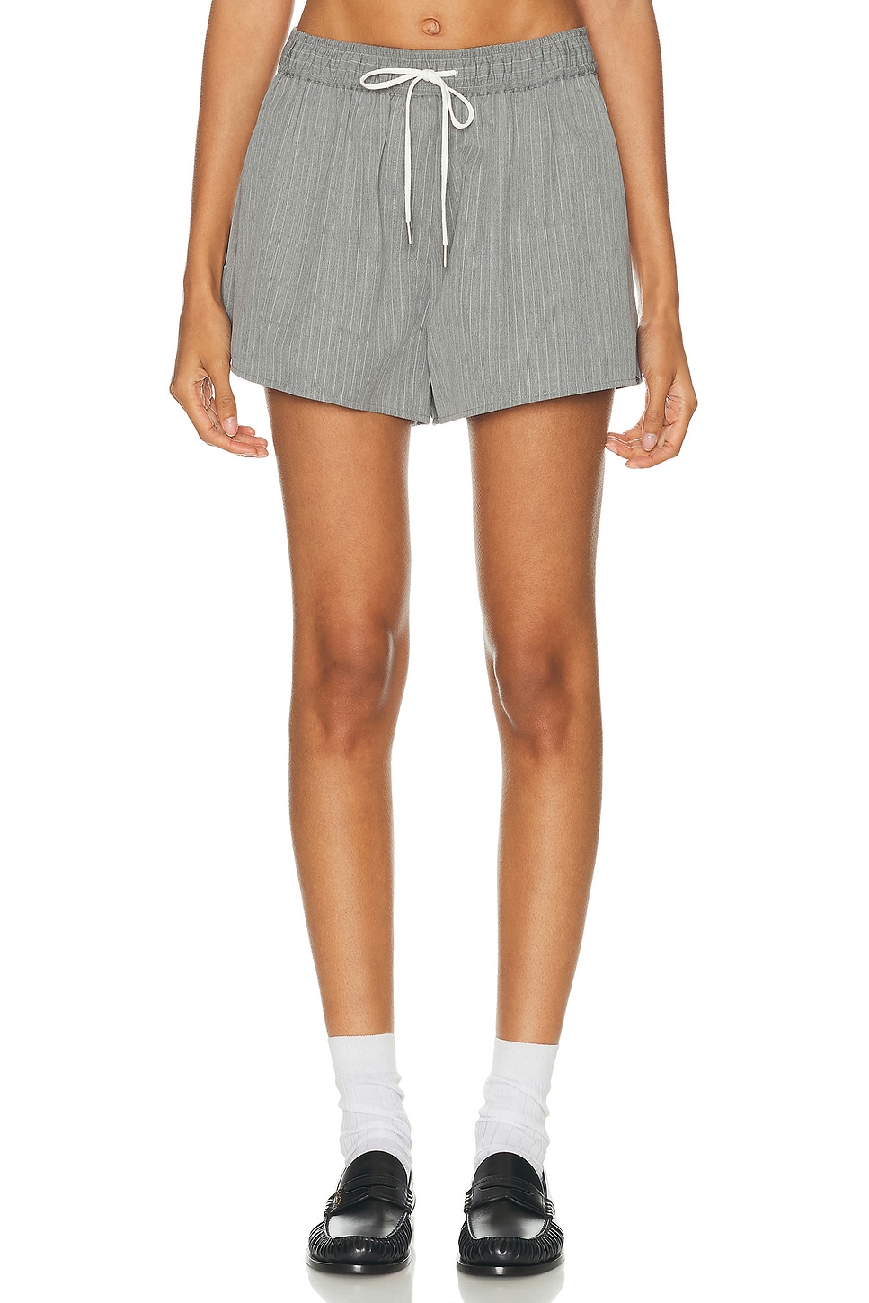 Image 1 of St. Agni Tailored Boxer Short in Grey Pinstripe