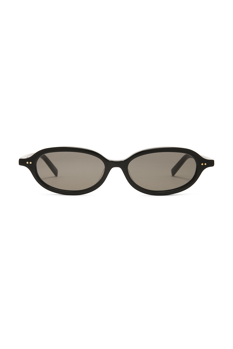 90s Slim Oval Sunglasses in Black