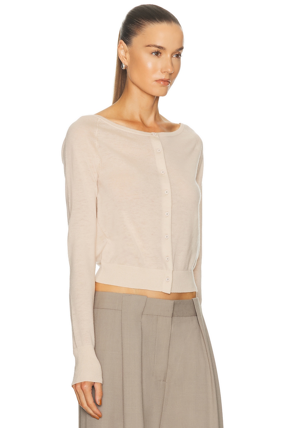 St Agni Merino Wool Ballet Cardigan In Pink