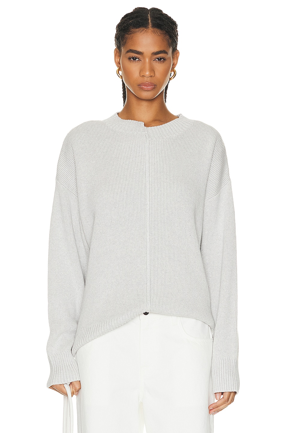 Image 1 of St. Agni Deconstructed Pullover Sweater in Soft Grey