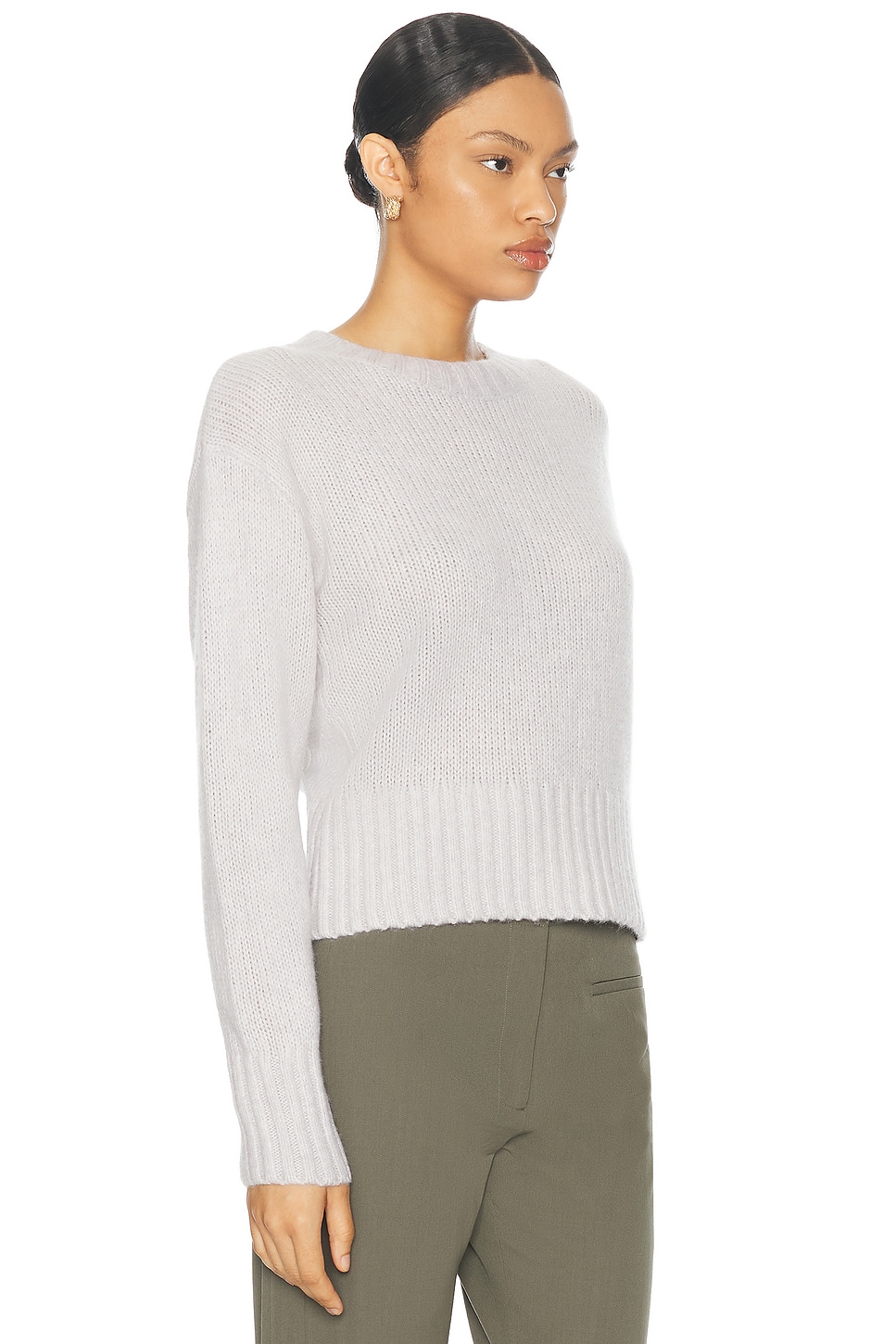 St Agni Crocheted Cotton Sweater In Mist