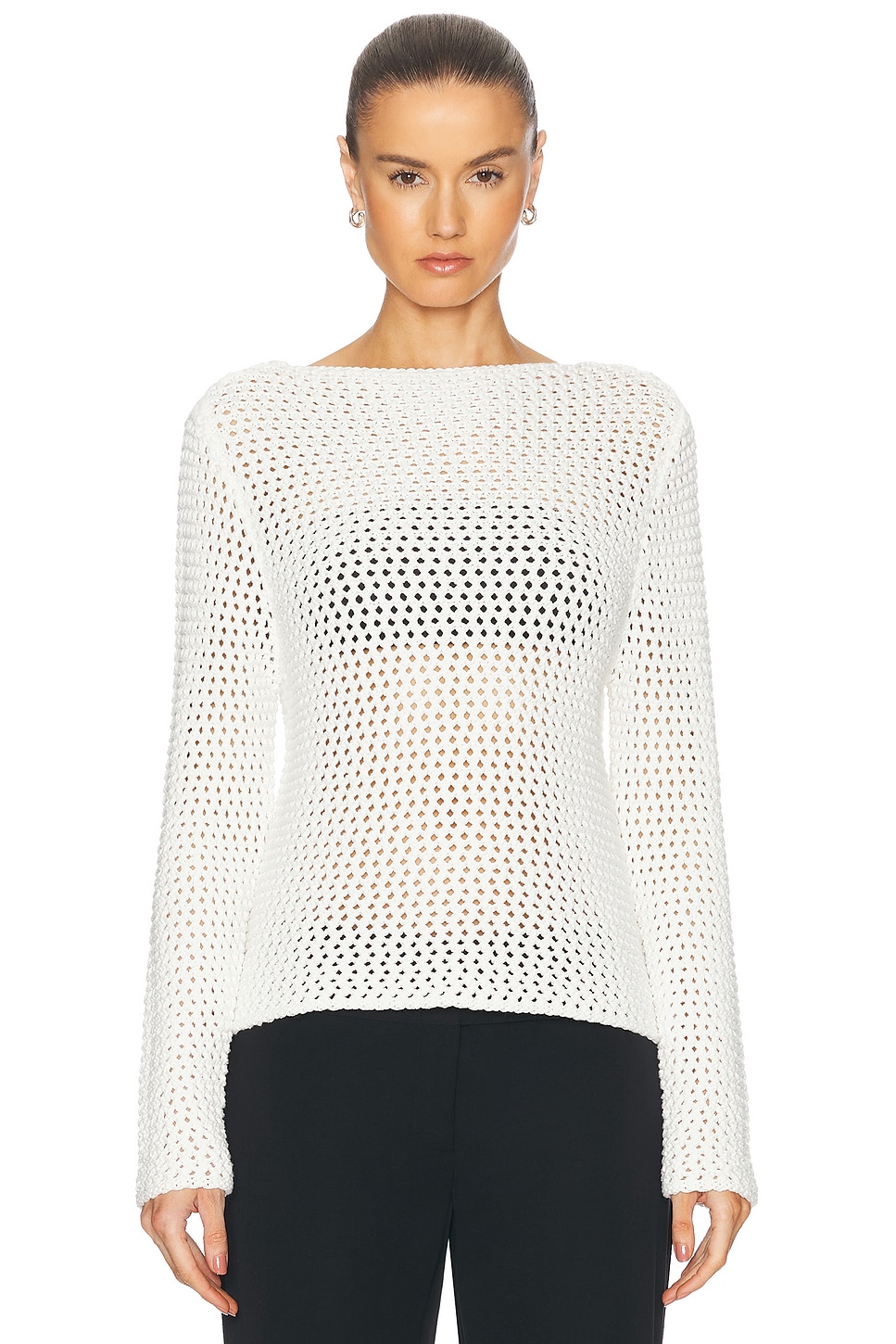 Image 1 of St. Agni Cotton Crochet Jumper in Off White