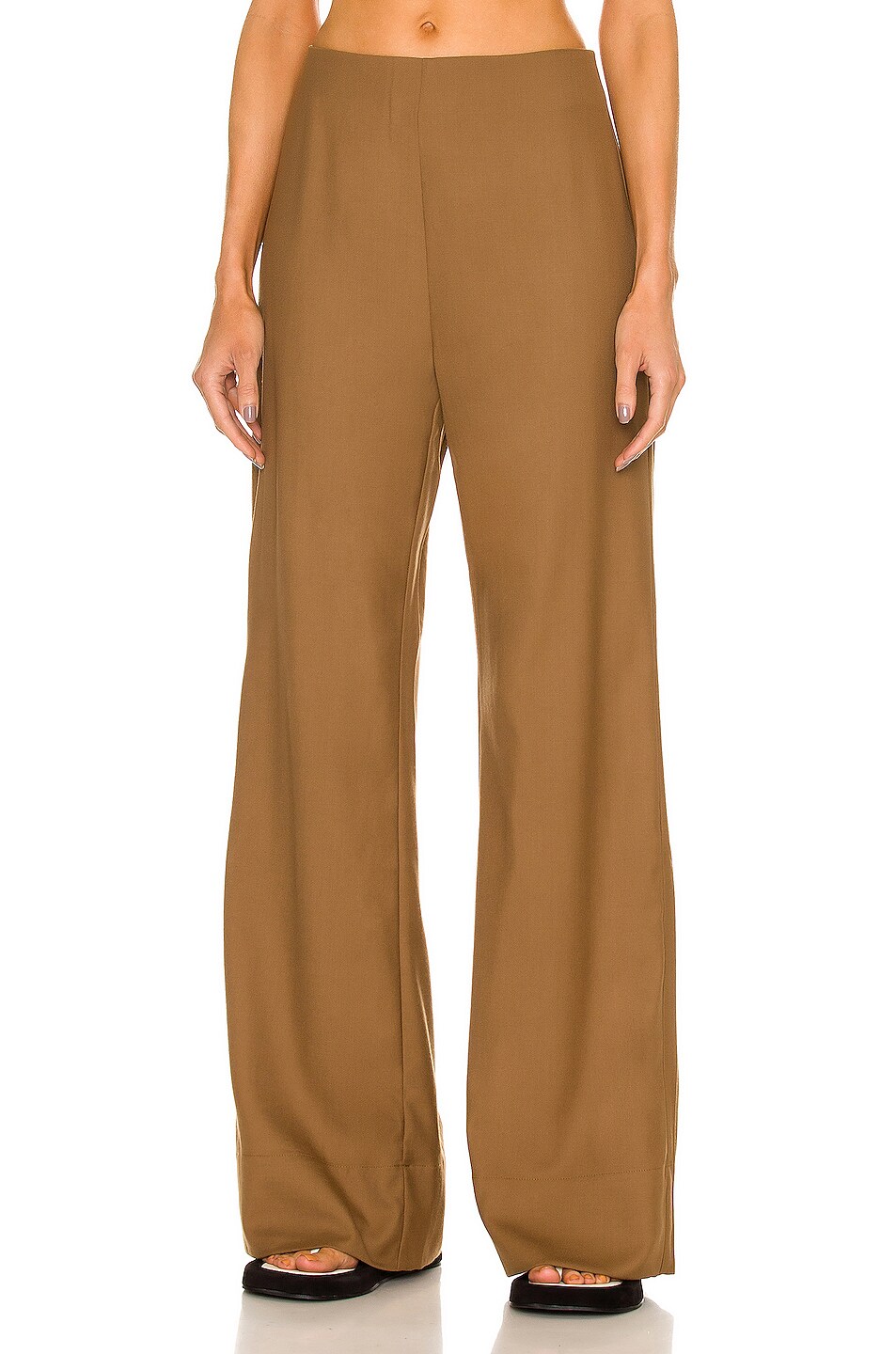 Image 1 of St. Agni Wide Leg Wool Pant in Truffle