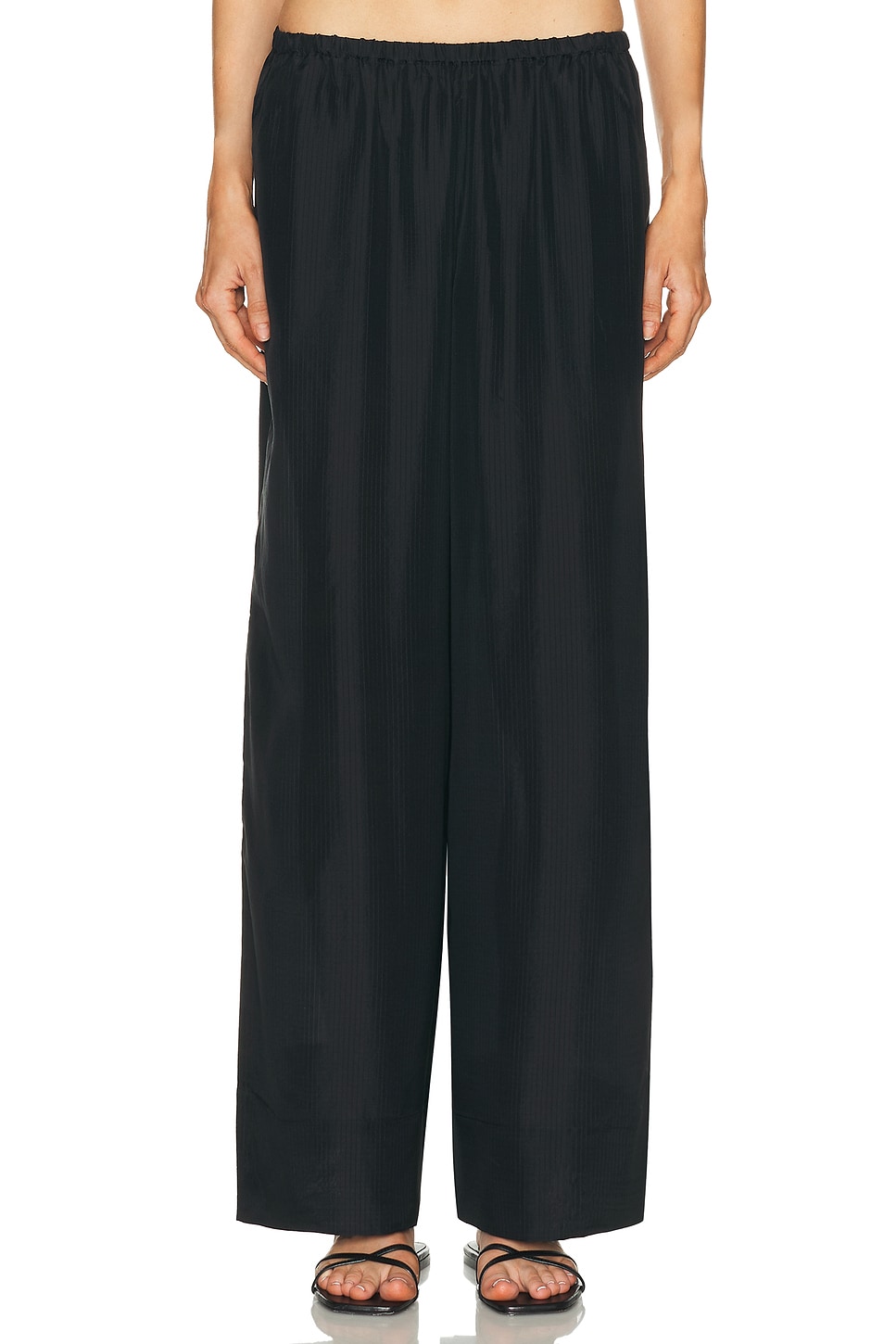 Image 1 of St. Agni Silk Grid Relaxed Pant in Black