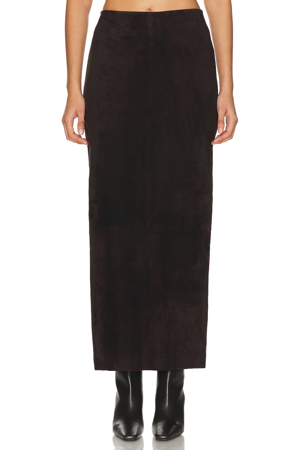 Image 1 of St. Agni Suede Column Skirt in Coffee
