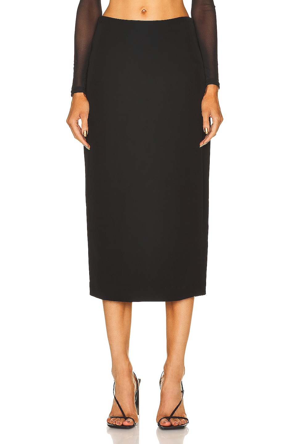Image 1 of St. Agni Low Waist Pencil Skirt in Black