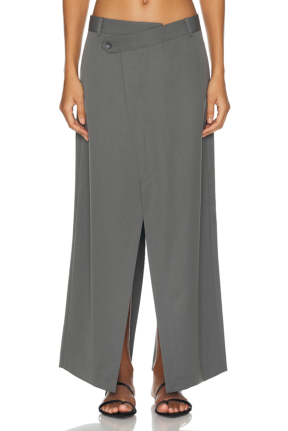 Image 1 of St. Agni Deconstructed Waist Maxi Skirt in Pewter Grey