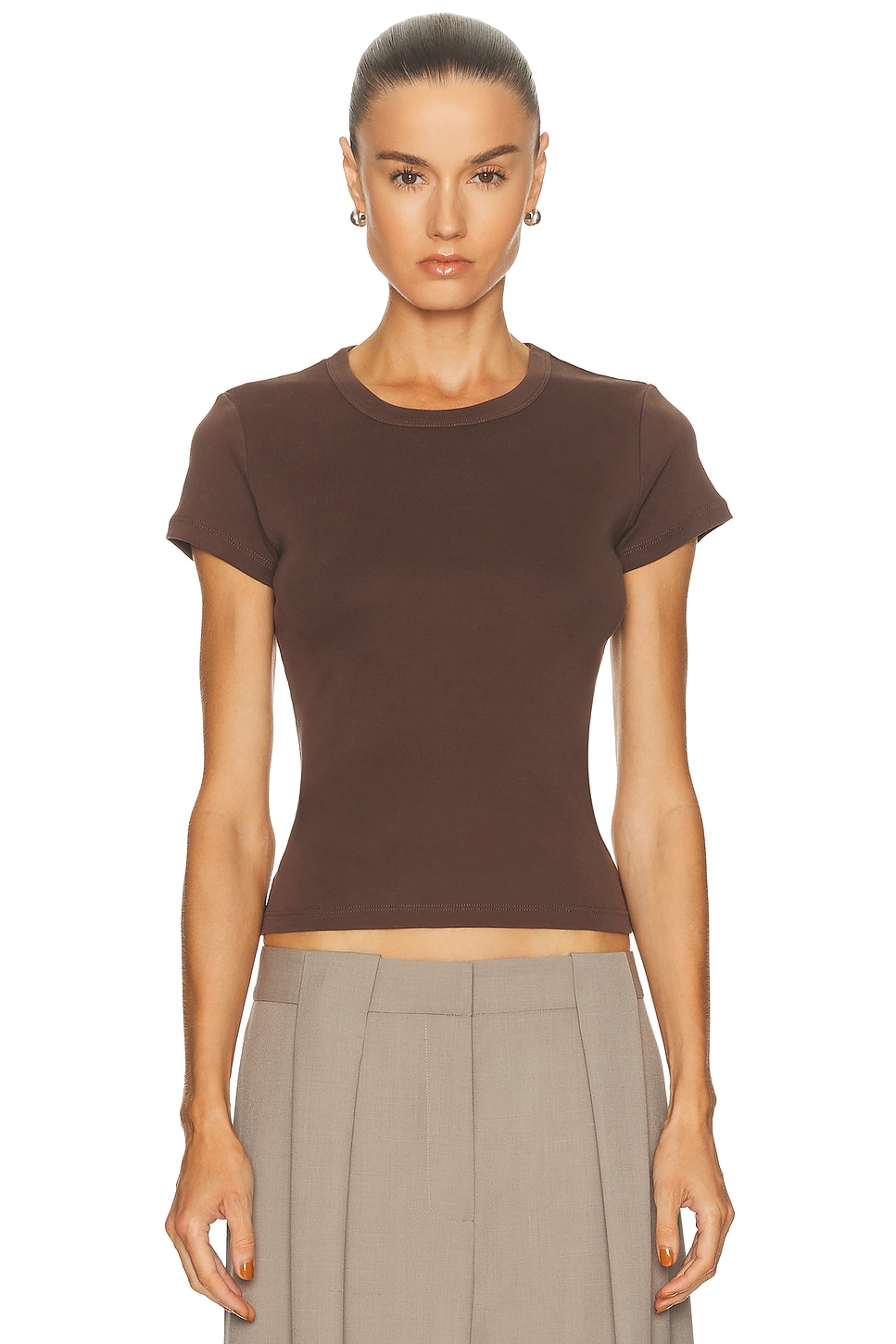 St Agni Organic Cotton Baby Tee In Brown