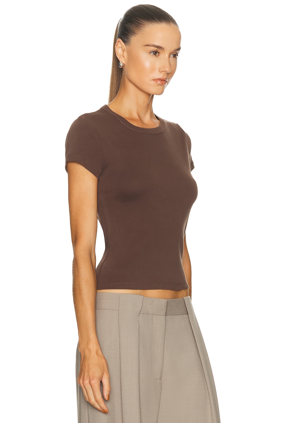 St Agni Organic Cotton Baby Tee In Brown