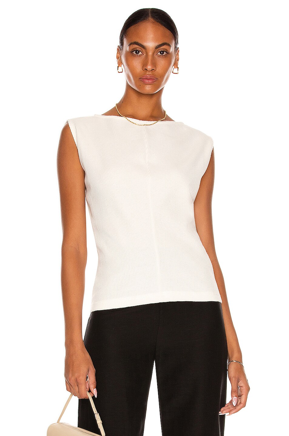 Image 1 of St. Agni Blass Waffle Top in Ivory