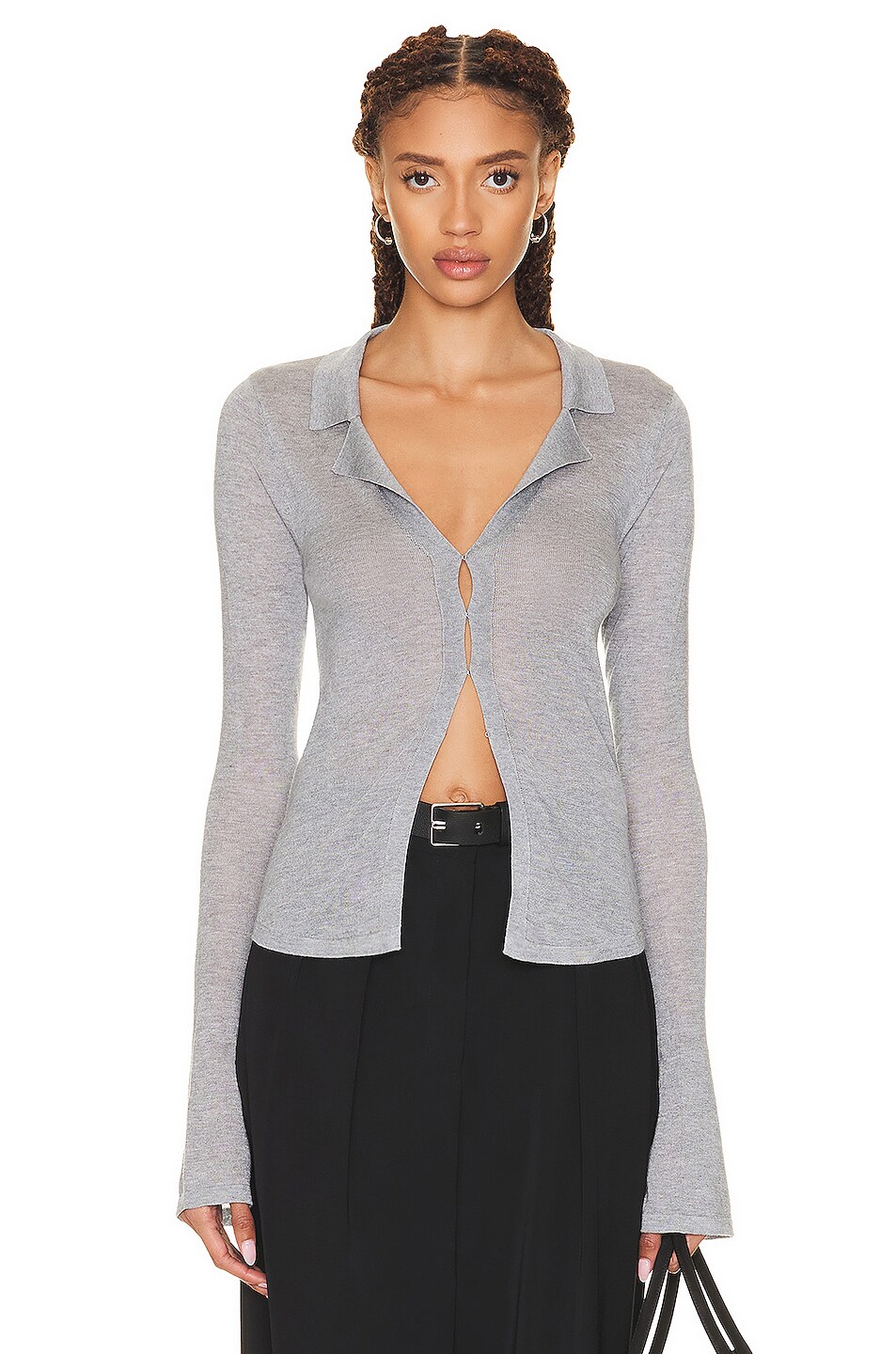 Image 1 of St. Agni Fine Knit Shirt in Grey Marle