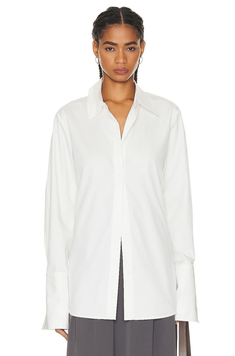 Image 1 of St. Agni Open Back Shirt in White