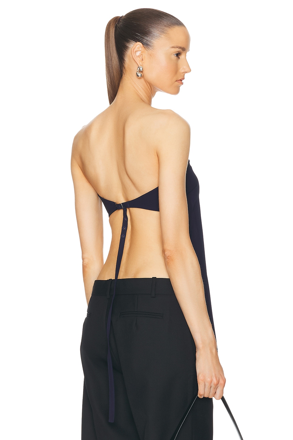 Image 1 of St. Agni Strapless Buckle Back Top in Inkwell
