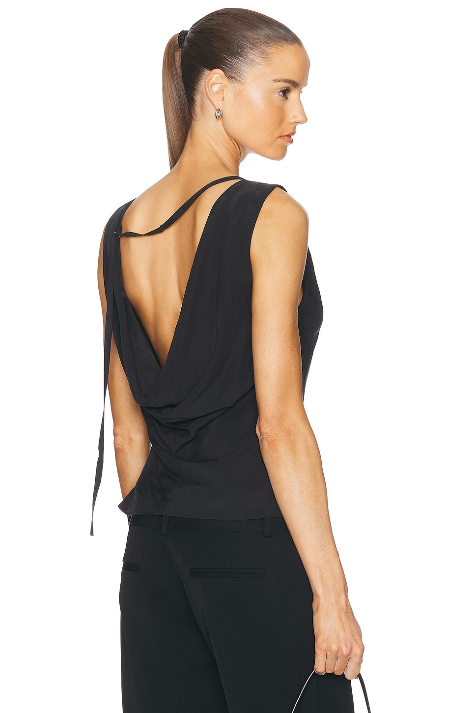 Image 1 of St. Agni Draped Cowl Top in Black