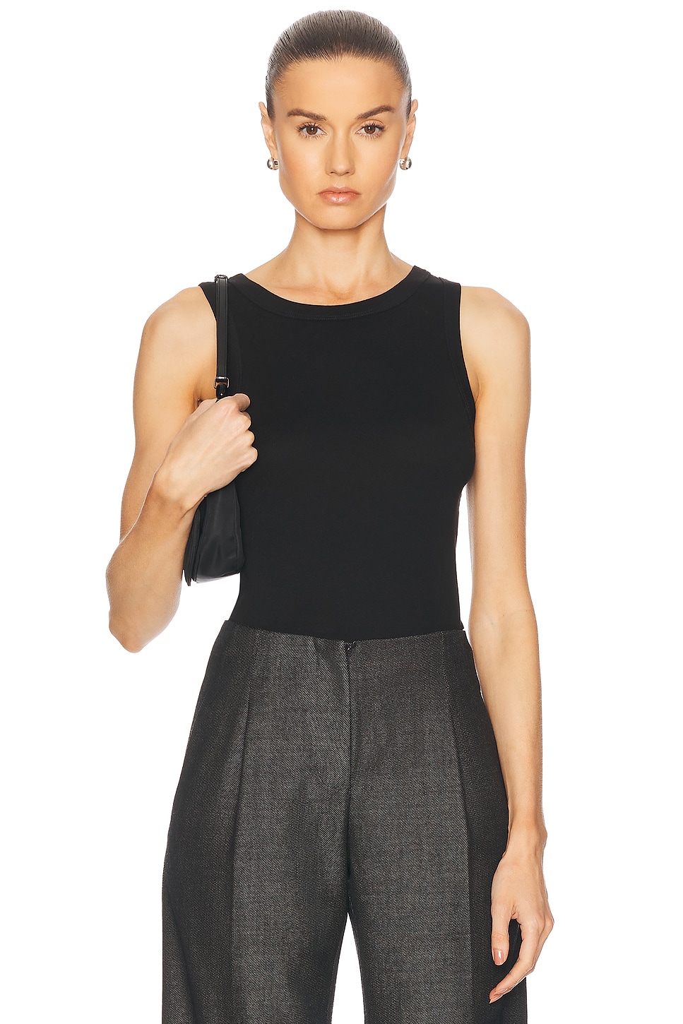 Image 1 of St. Agni Organic Cotton Bateau Tank in Jet Black