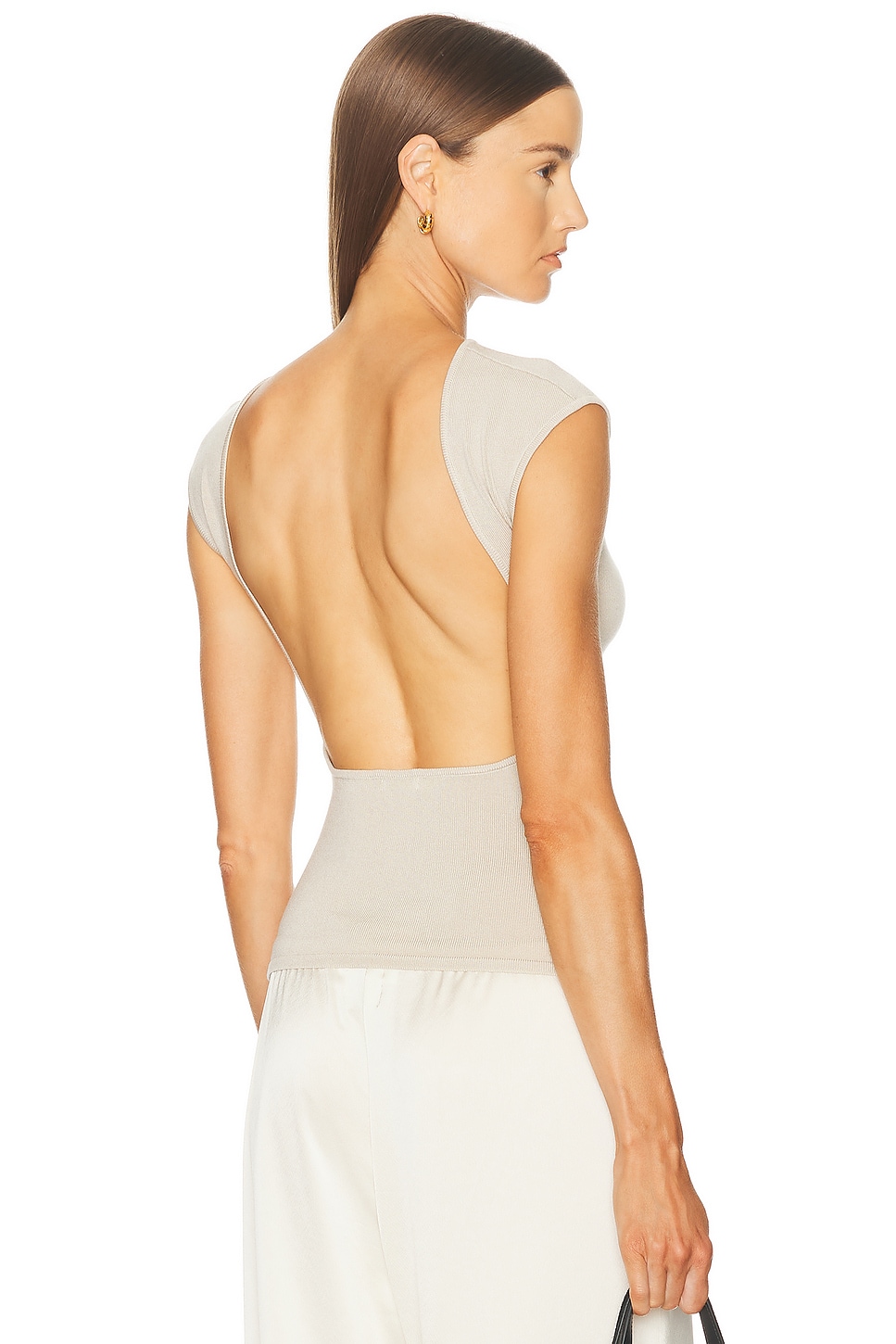 St Agni Sculpted Ballet Knit Top In Beige