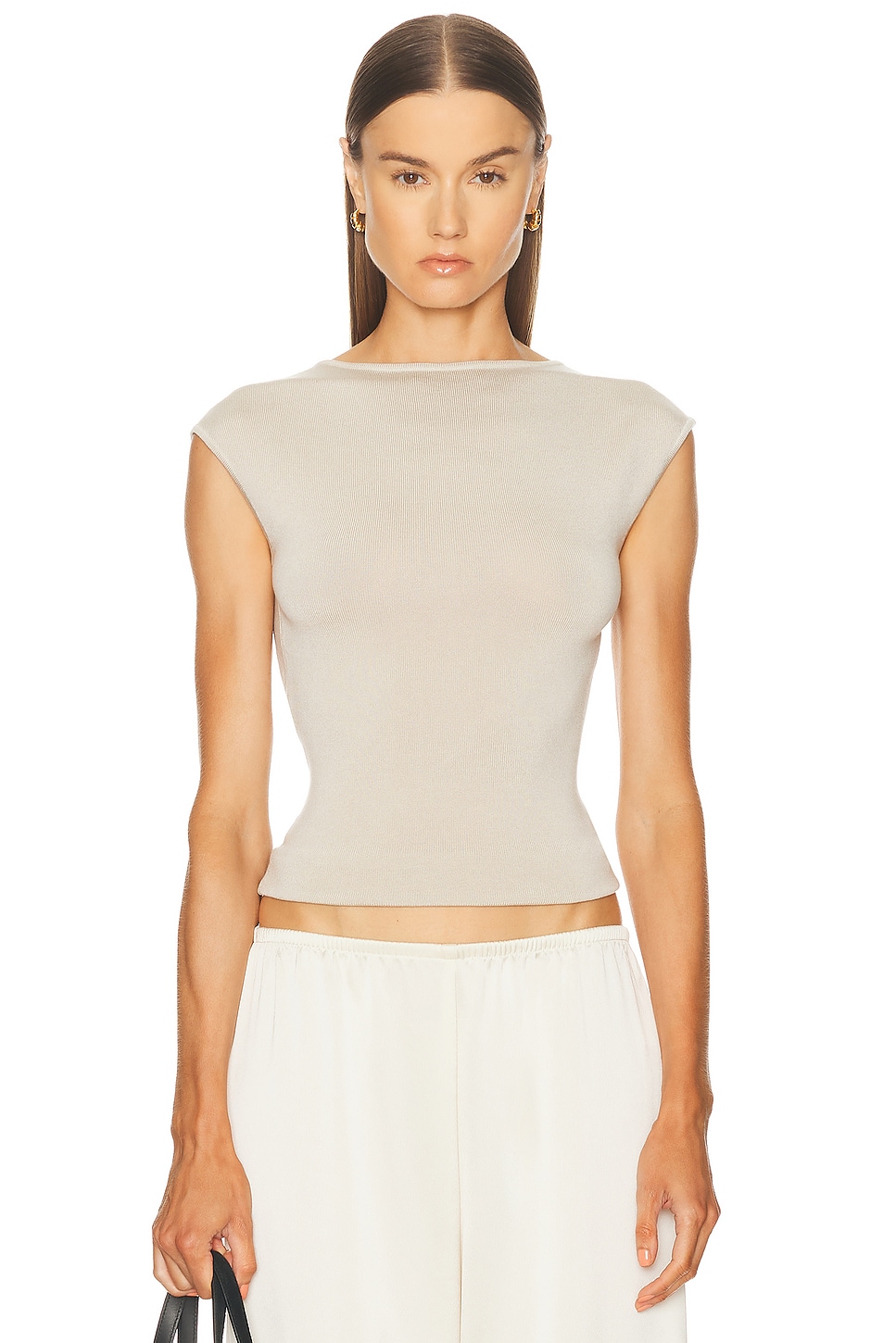 St Agni Sculpted Ballet Knit Top In Beige