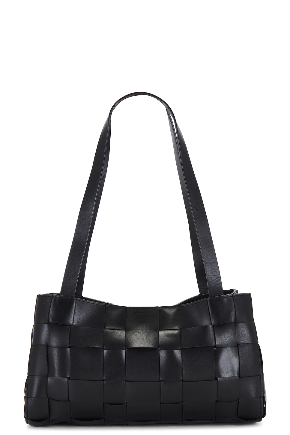 Slim Woven Tote in Black