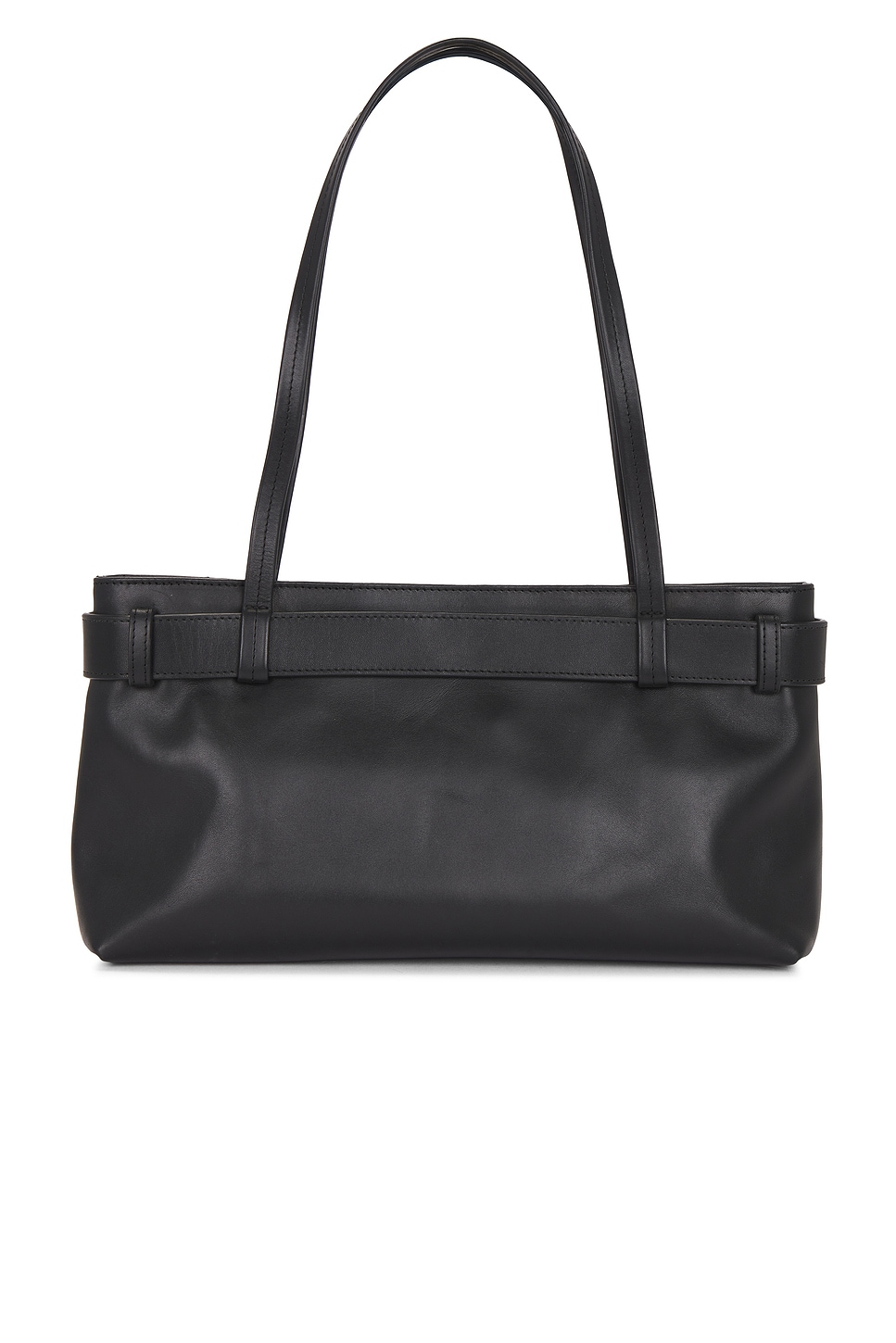 St Agni Belt Detail Baguette Shoulder Bag In Black