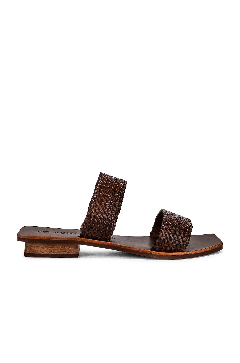 Image 1 of St. Agni Clea Woven Two Strap Sandal in Antique Tan
