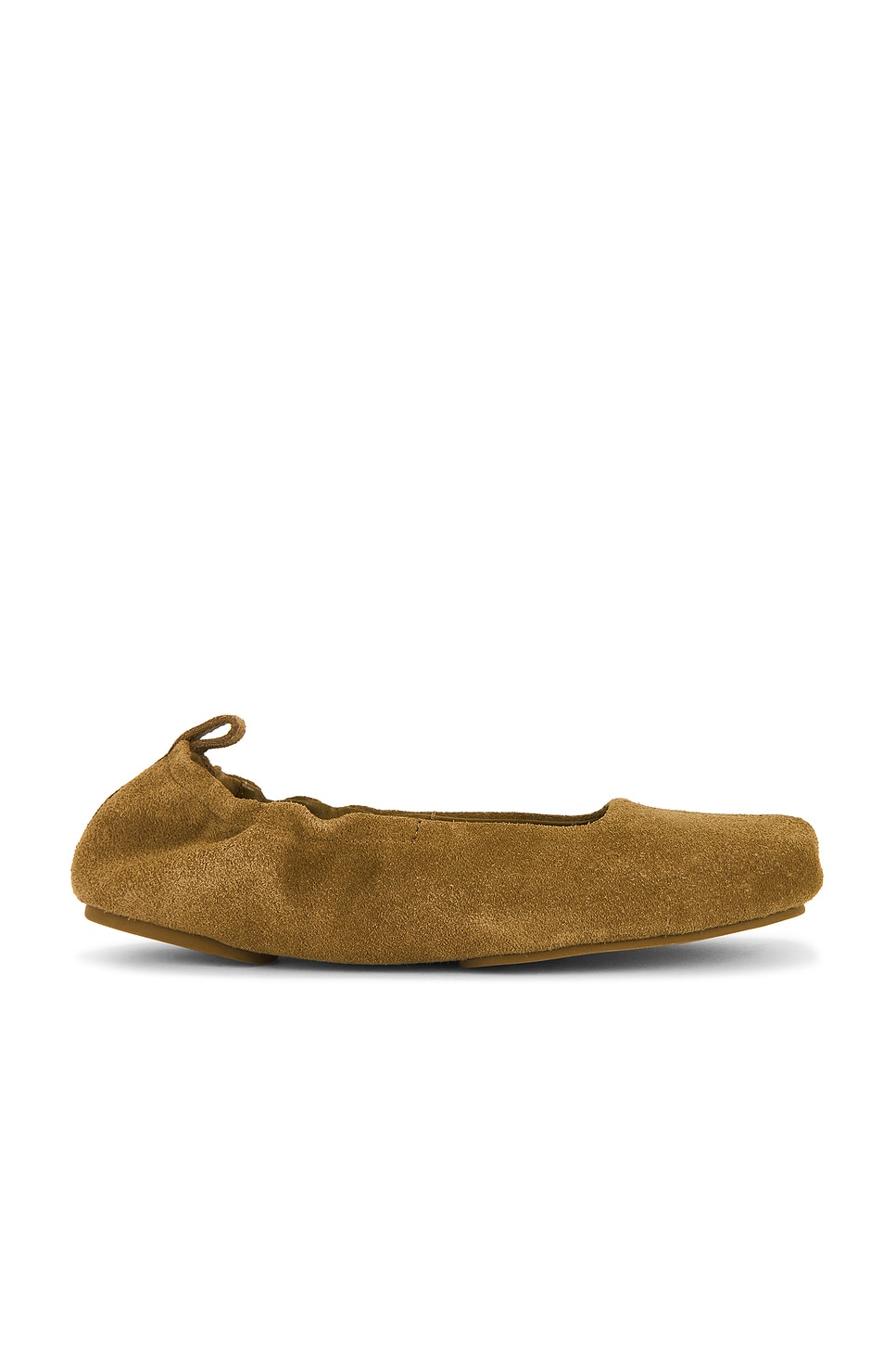 Suede Ballet Flat in Brown