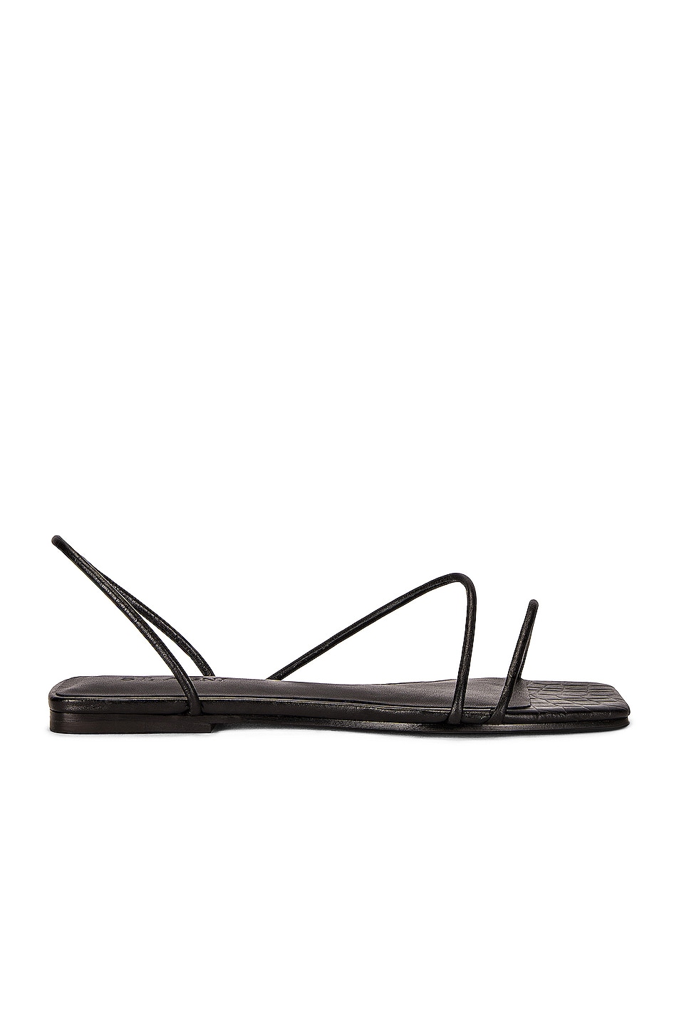 Image 1 of St. Agni Jackie Croc Flat Sandals in Black