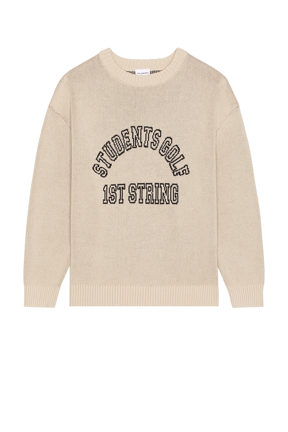 Image 1 of Students Golf 1st String Knit Crew Sweater in Tan