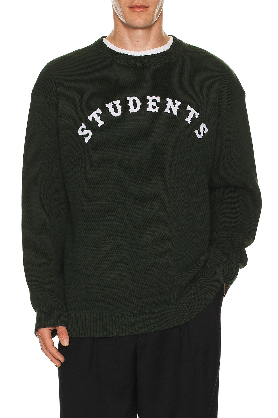 Image 1 of Students Golf Oakridge Knit Crew Sweater in Pine