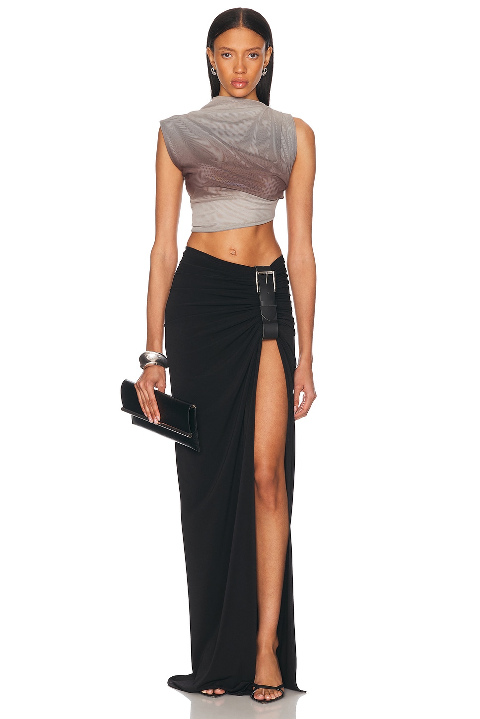 Sid Neigum Floor Length Gathered Belt Skirt thumbnail