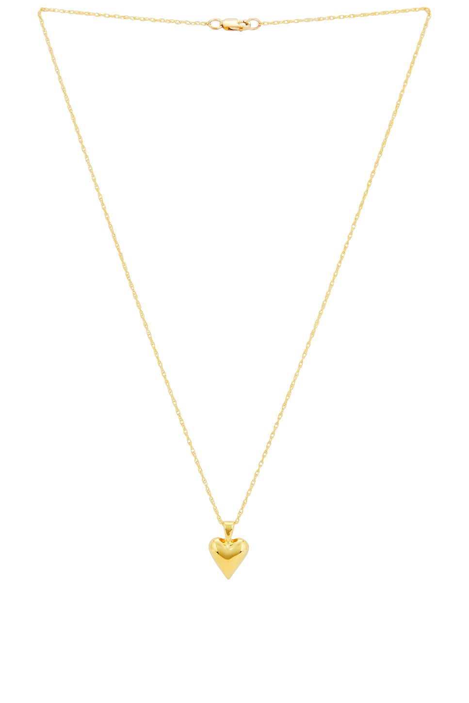 Tiny Heart Pendant Necklace in Metallic Gold