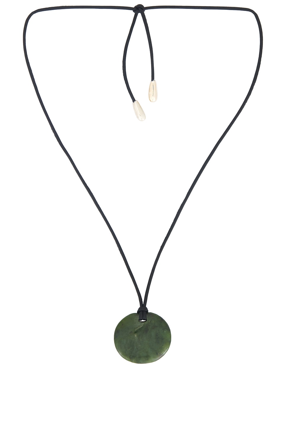 Image 1 of SOPHIE BUHAI Full Moon Small Pendant Necklace in Jade, Vegan Leather, & Sterling Silver