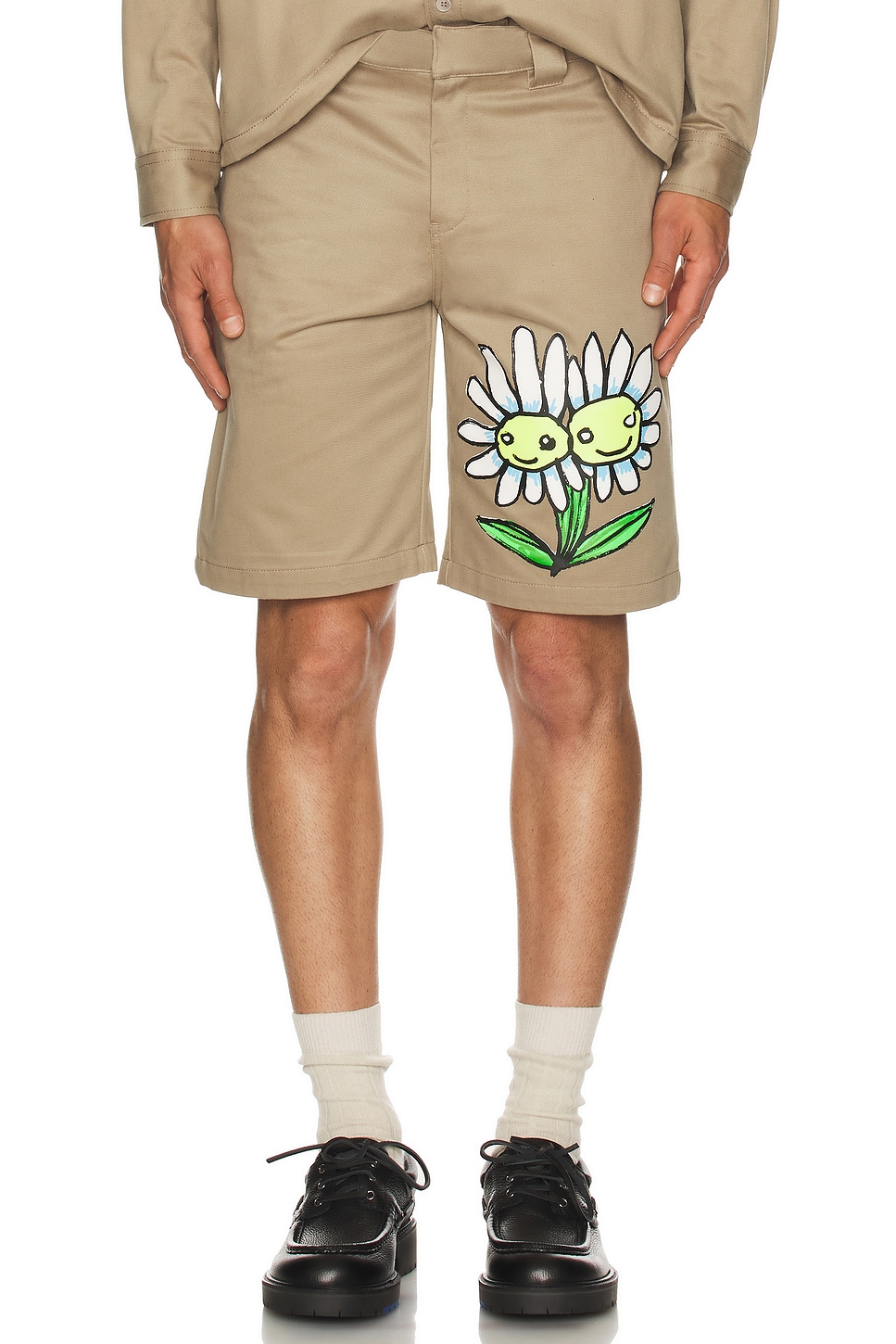 Image 3 of Sky High Farm Workwear Daisy Work Shorts in Sand