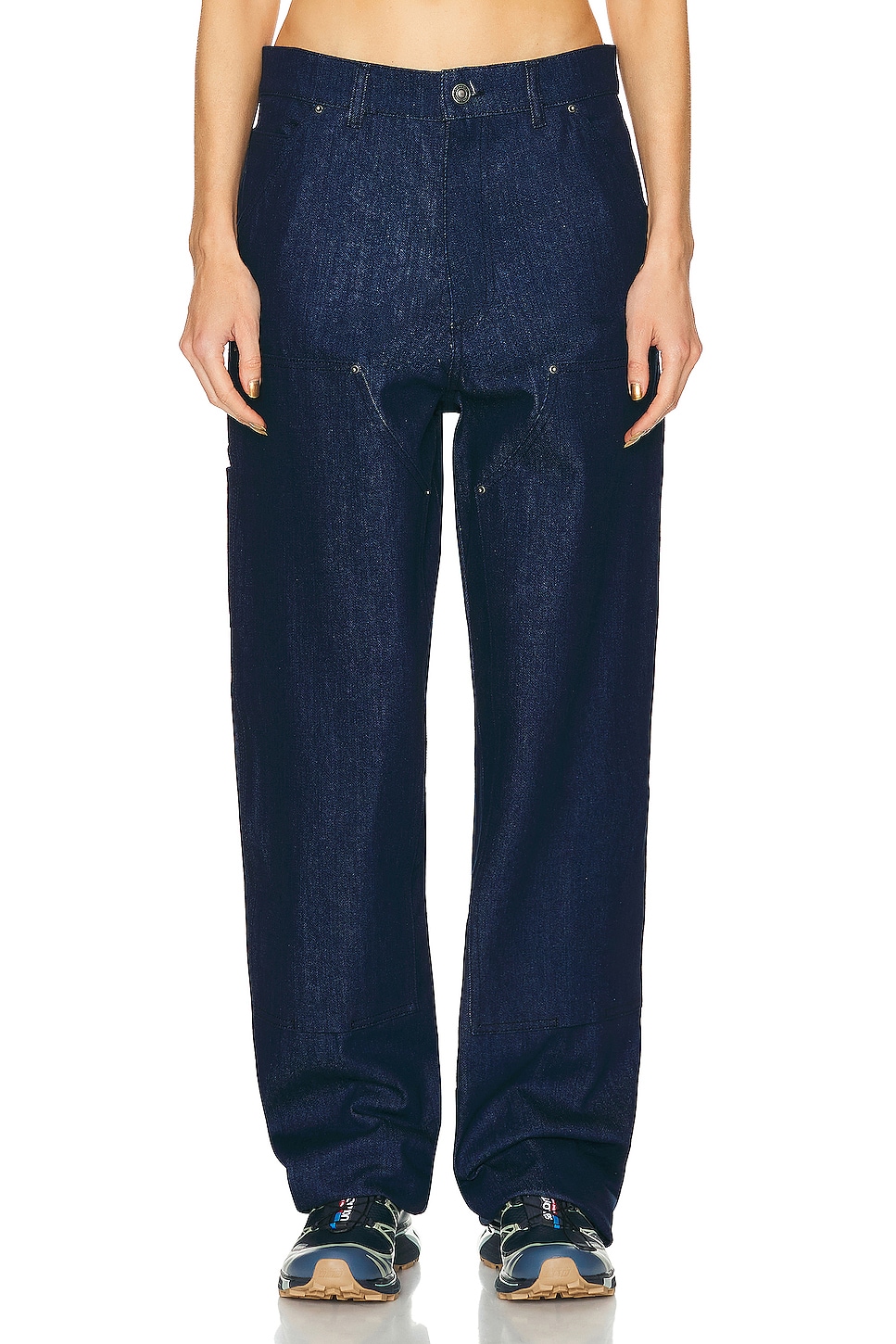 Image 1 of Sky High Farm Workwear Unisex Denim Double Knee Work Pant Woven in BLUE