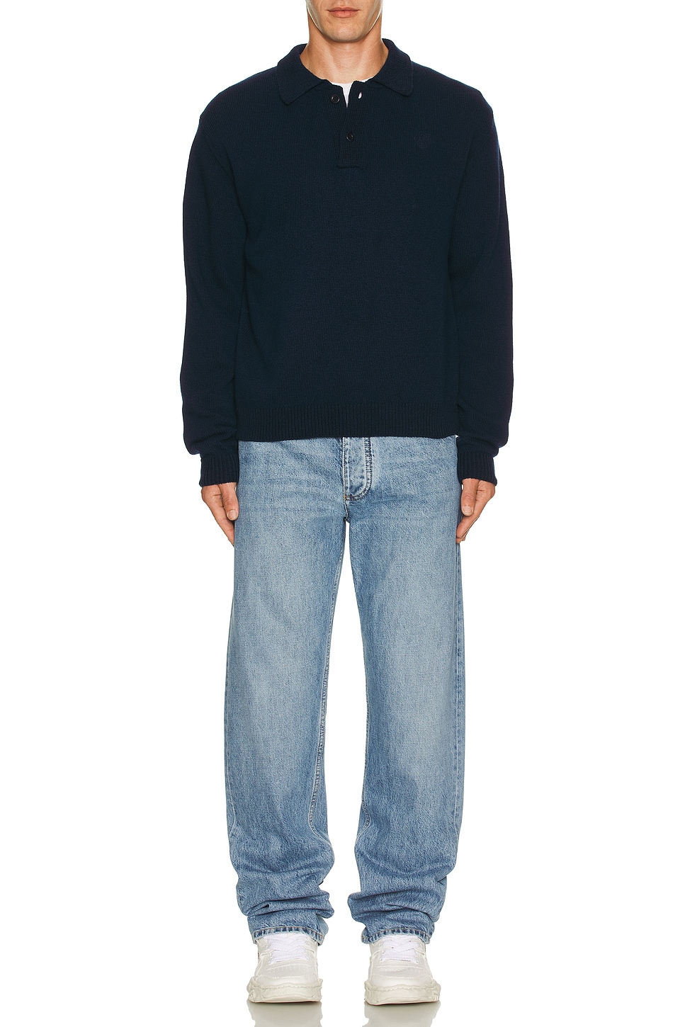 Image 1 of Sky High Farm Workwear Perennial Long Sleeve Polo in Navy