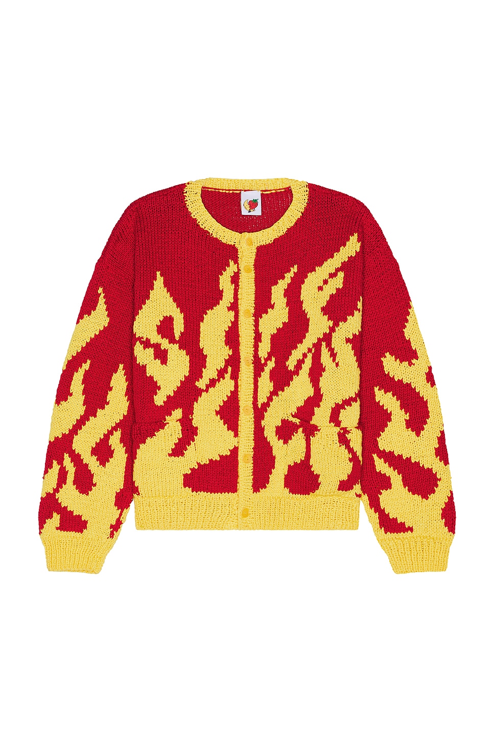 Image 1 of Sky High Farm Workwear Flame Hand Knit Cardigan in Red
