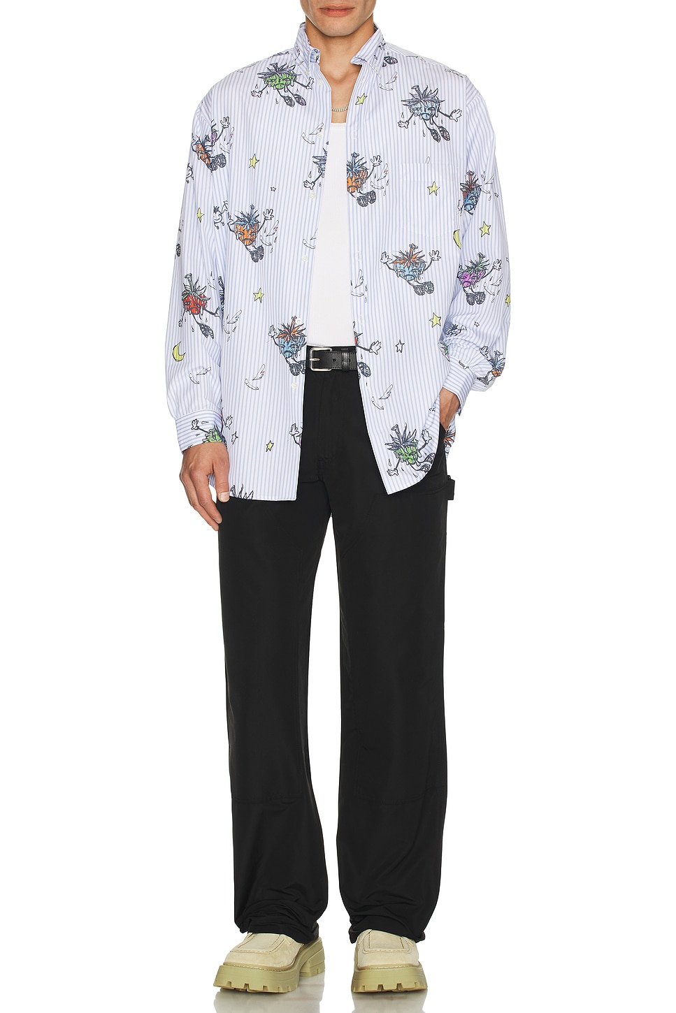 Image 1 of Sky High Farm Workwear Strawbabies Button Down Shirt in Blue
