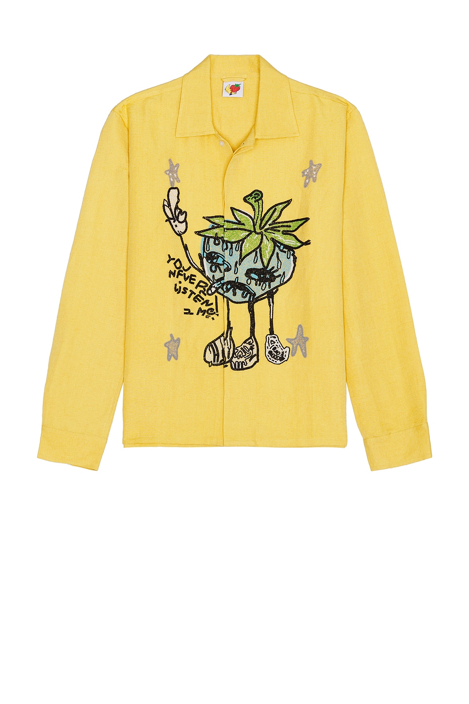 Smoke Strawbabies Beaded Shirt in Yellow