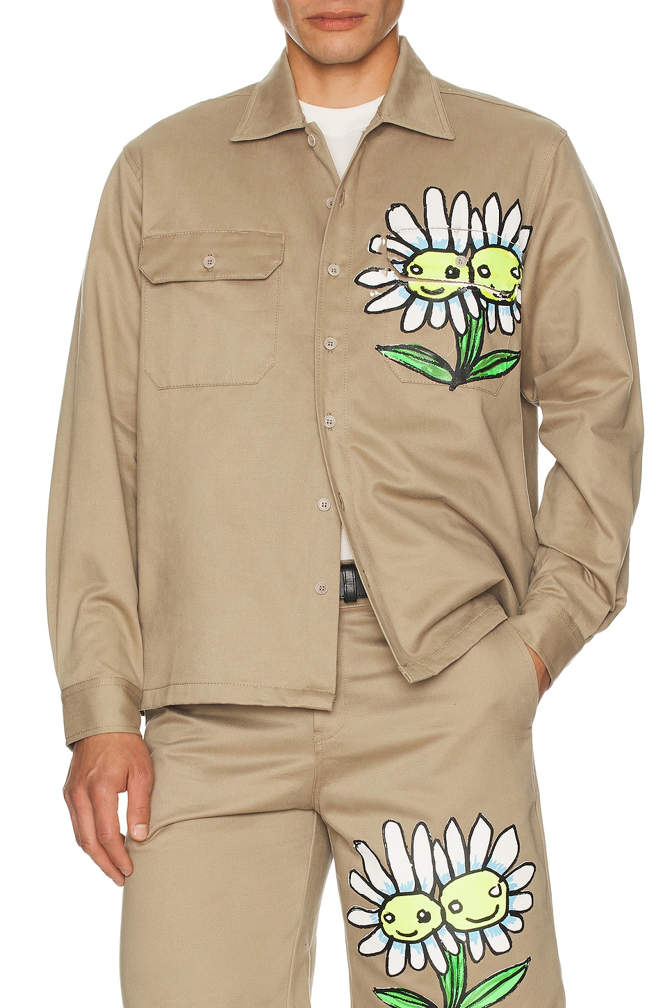 Image 3 of Sky High Farm Workwear Daisy Workshirt in Sand